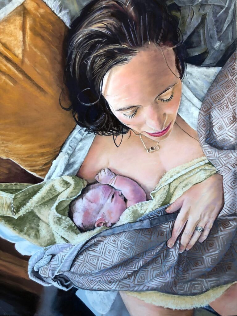 IMG_0736 Woman holding a newborn baby shortly after birth